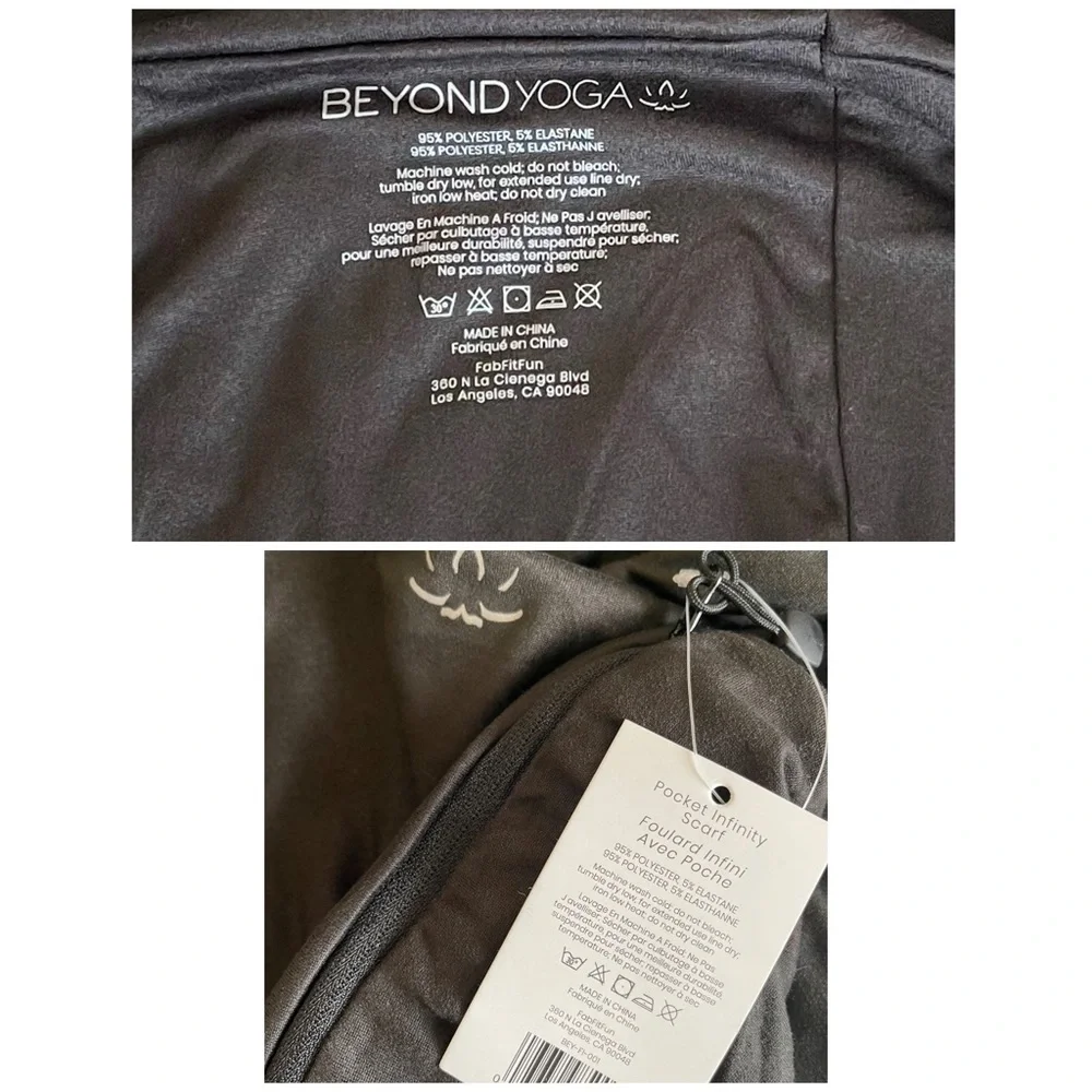 NWT Beyond Yoga Black Infinity Scarf w/ Pocket